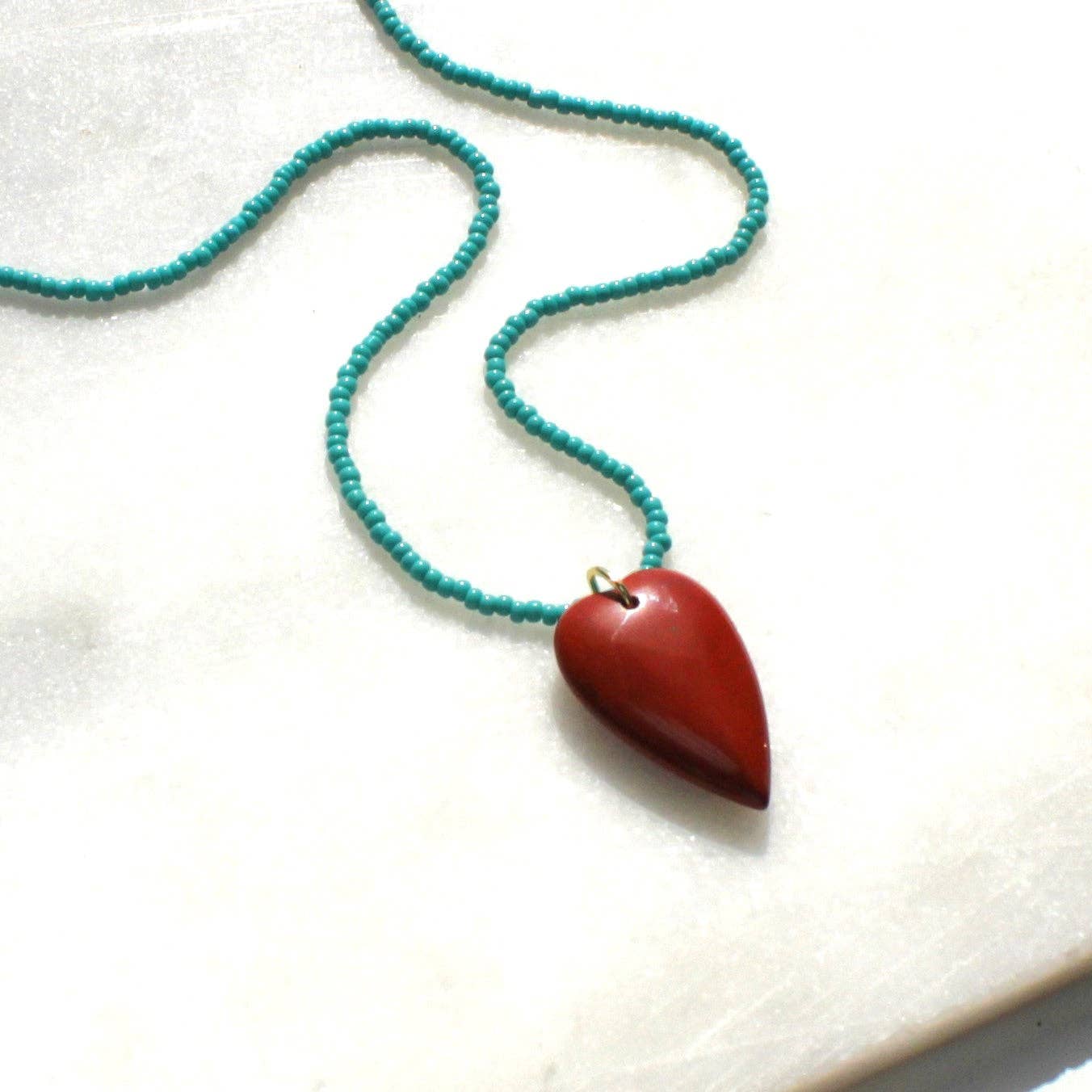 Esti Stone Heart Necklace / Rust & Turquoise