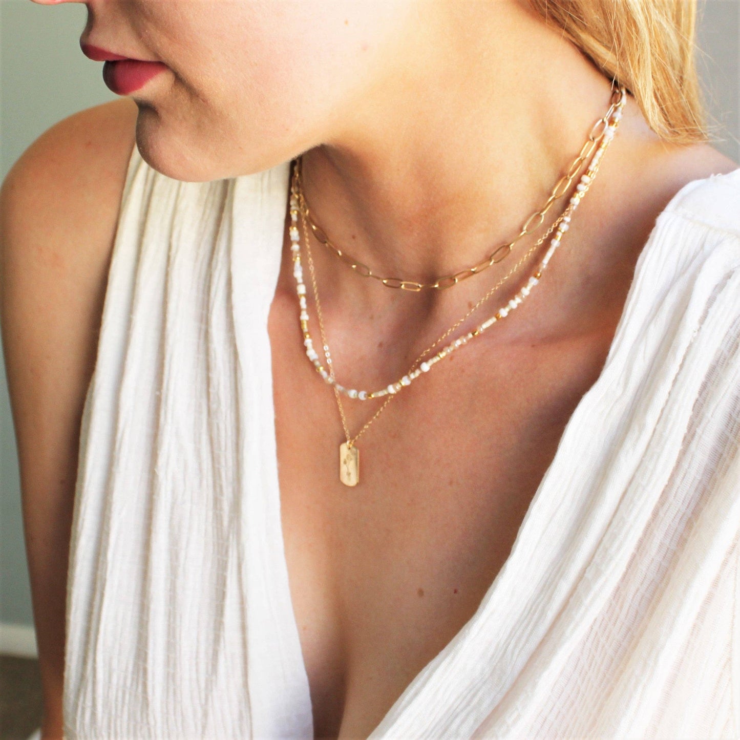 UnitySeed Beaded Necklace / Coral
