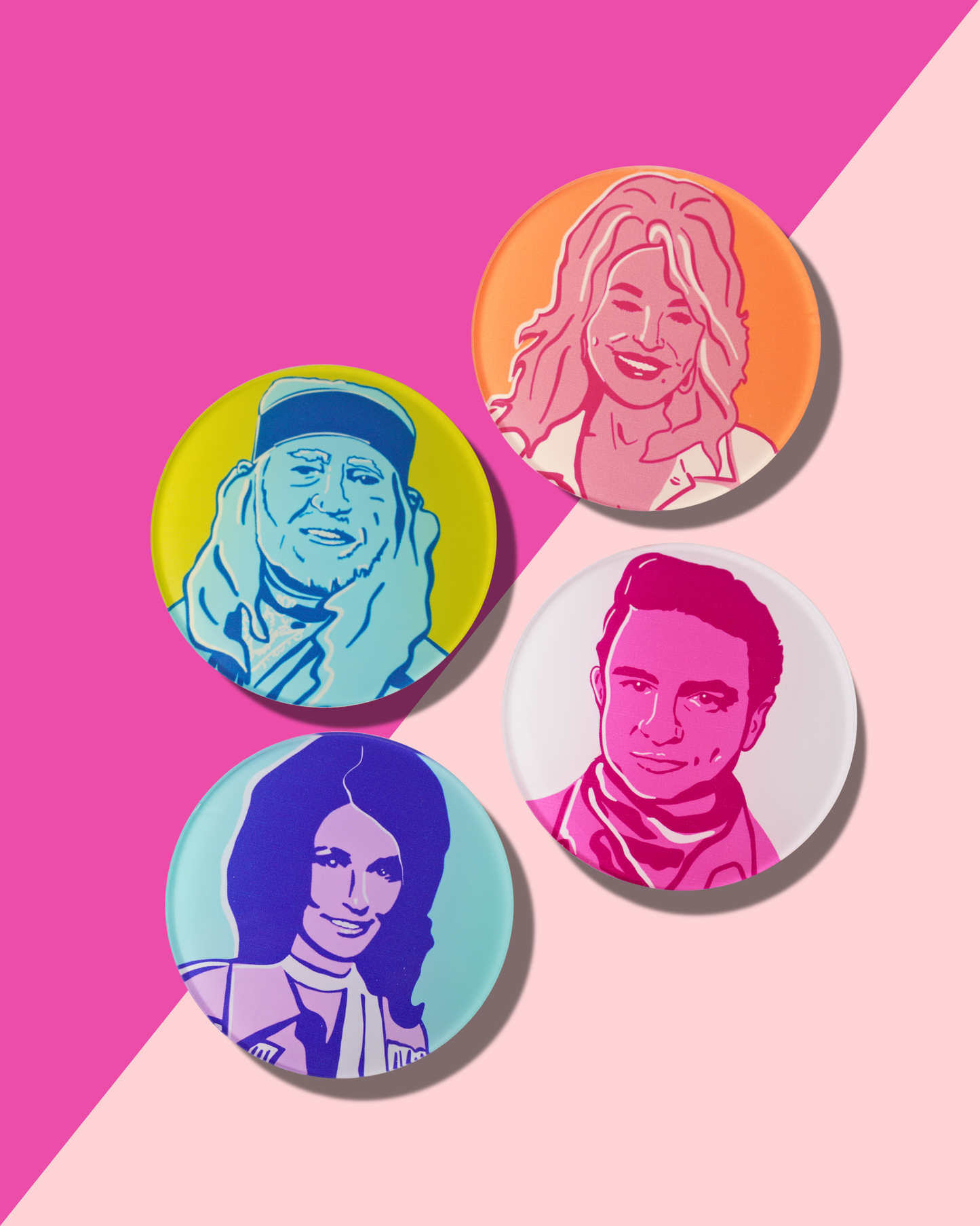 Coasters - Country Legends (Set of 4) Acrylic Coasters