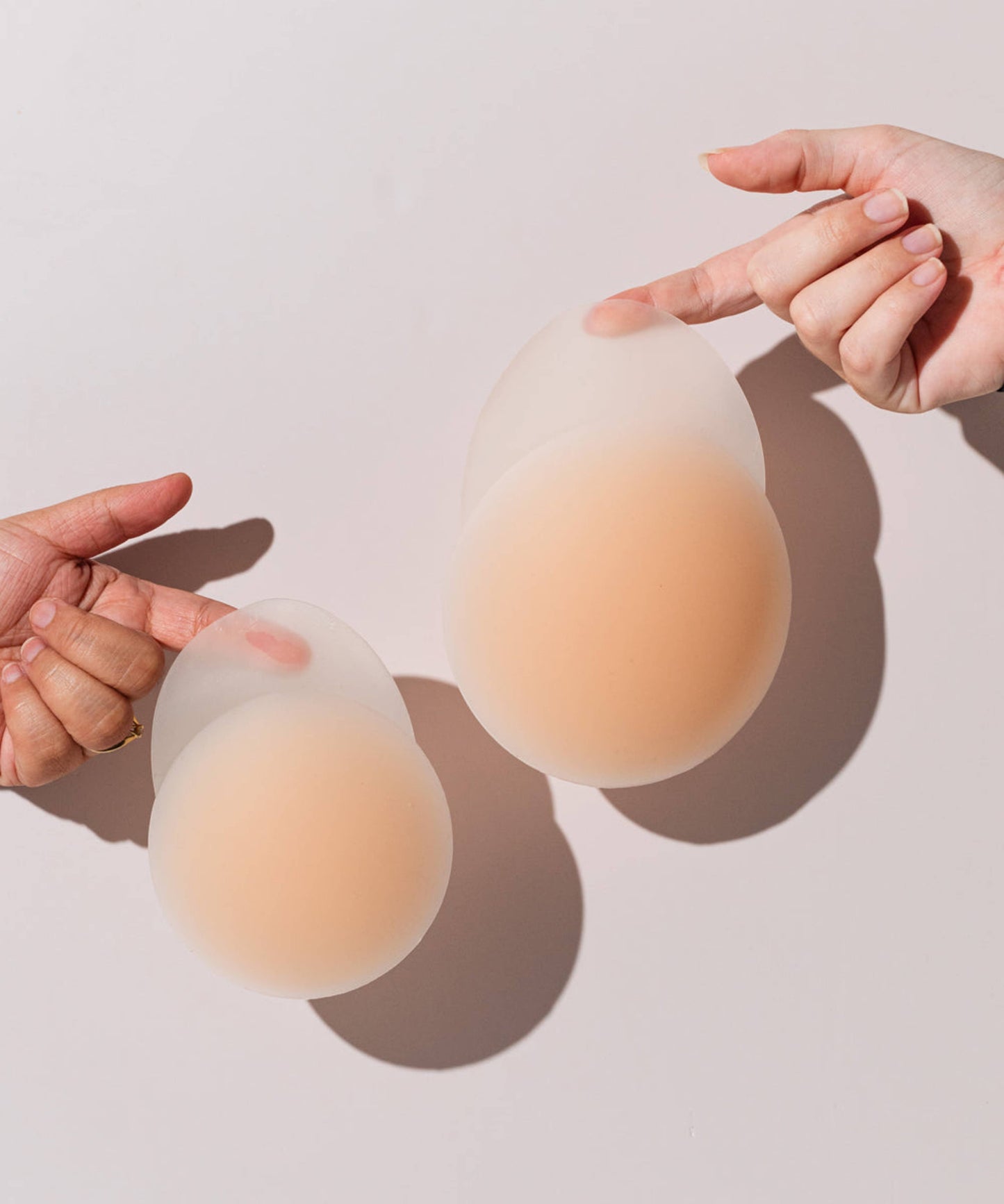 No-Show Extra Lift / Reusable Adhesive Lifting Nipple Covers / Soft Tan / 3.75in.