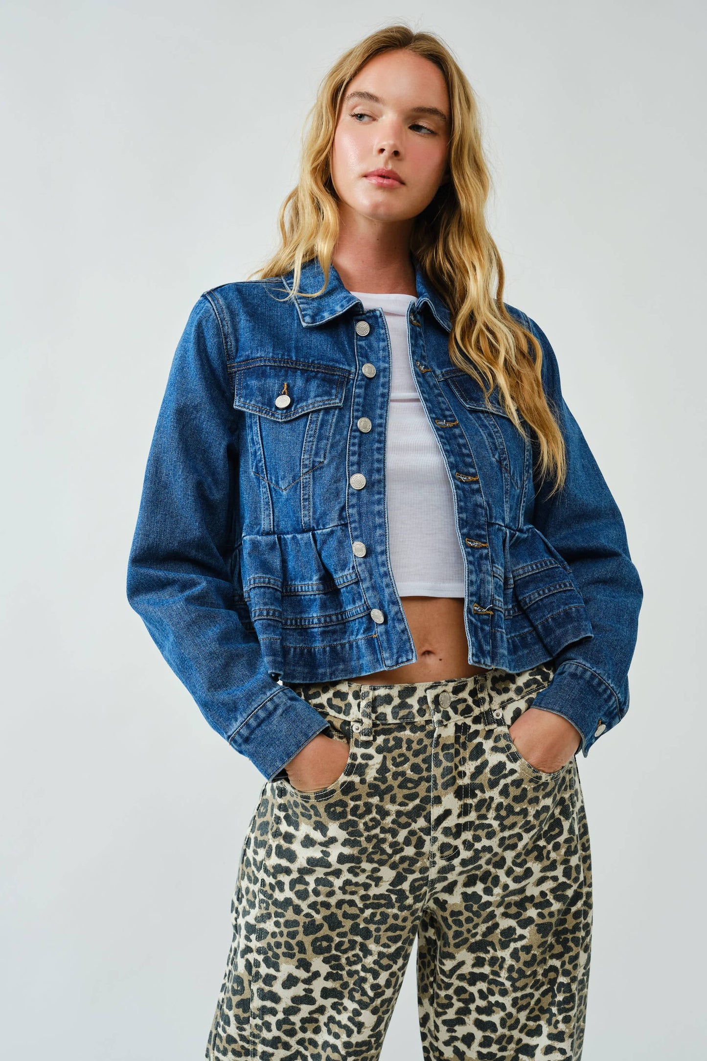 Peplum Denim Jacket