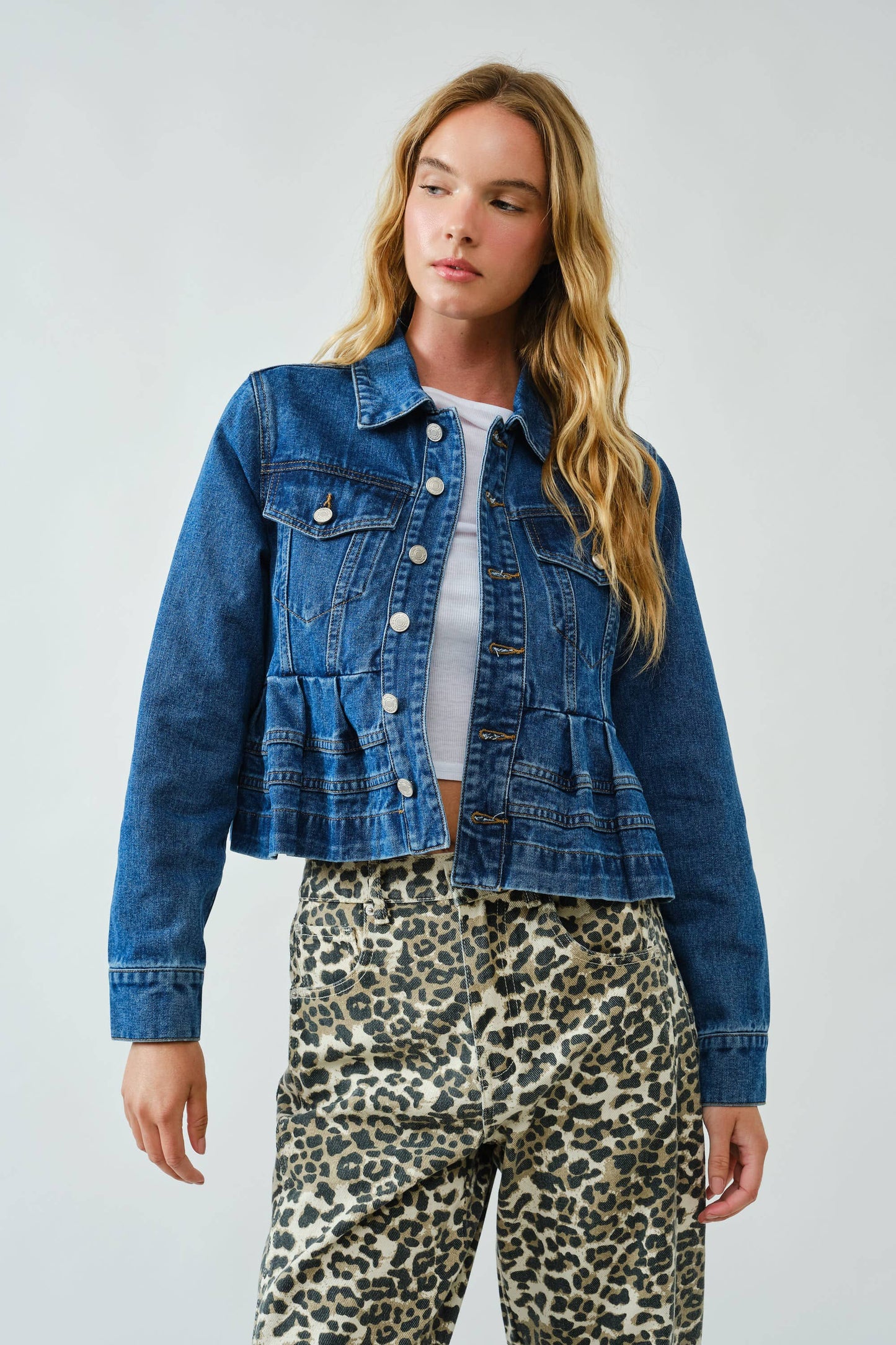 Peplum Denim Jacket