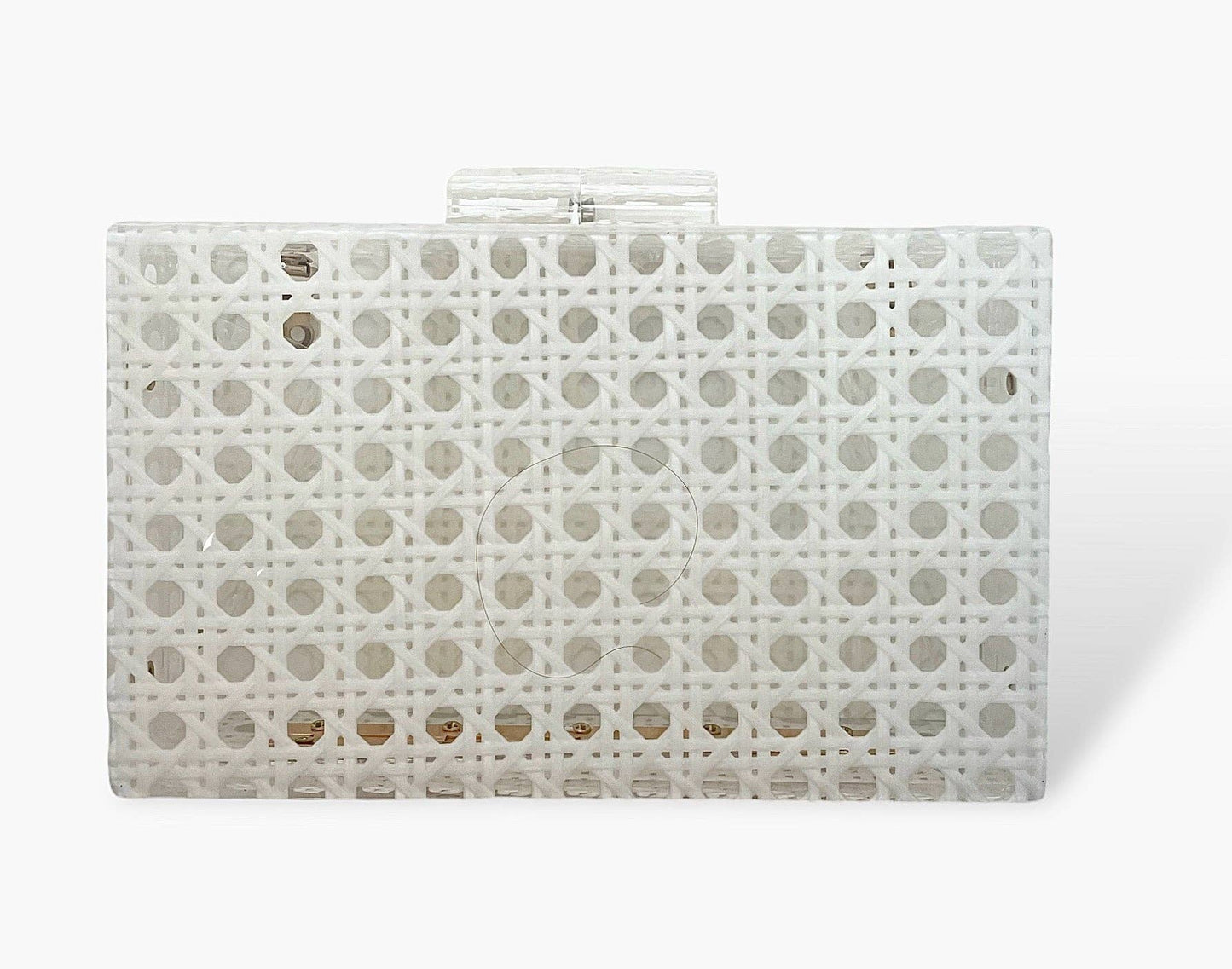White Cane Acrylic Box Clutch