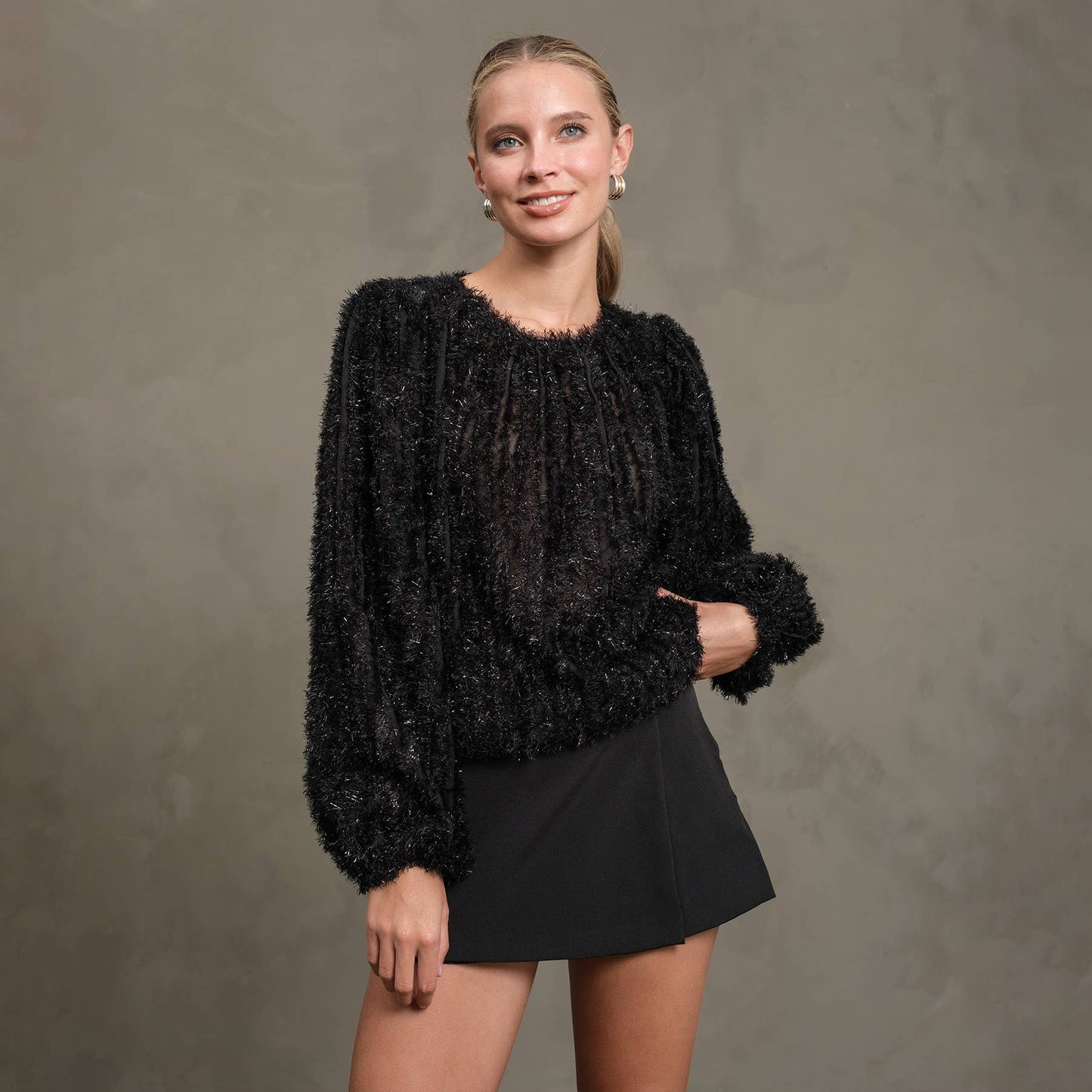 The Holiday Shimmer Sweater / Cream