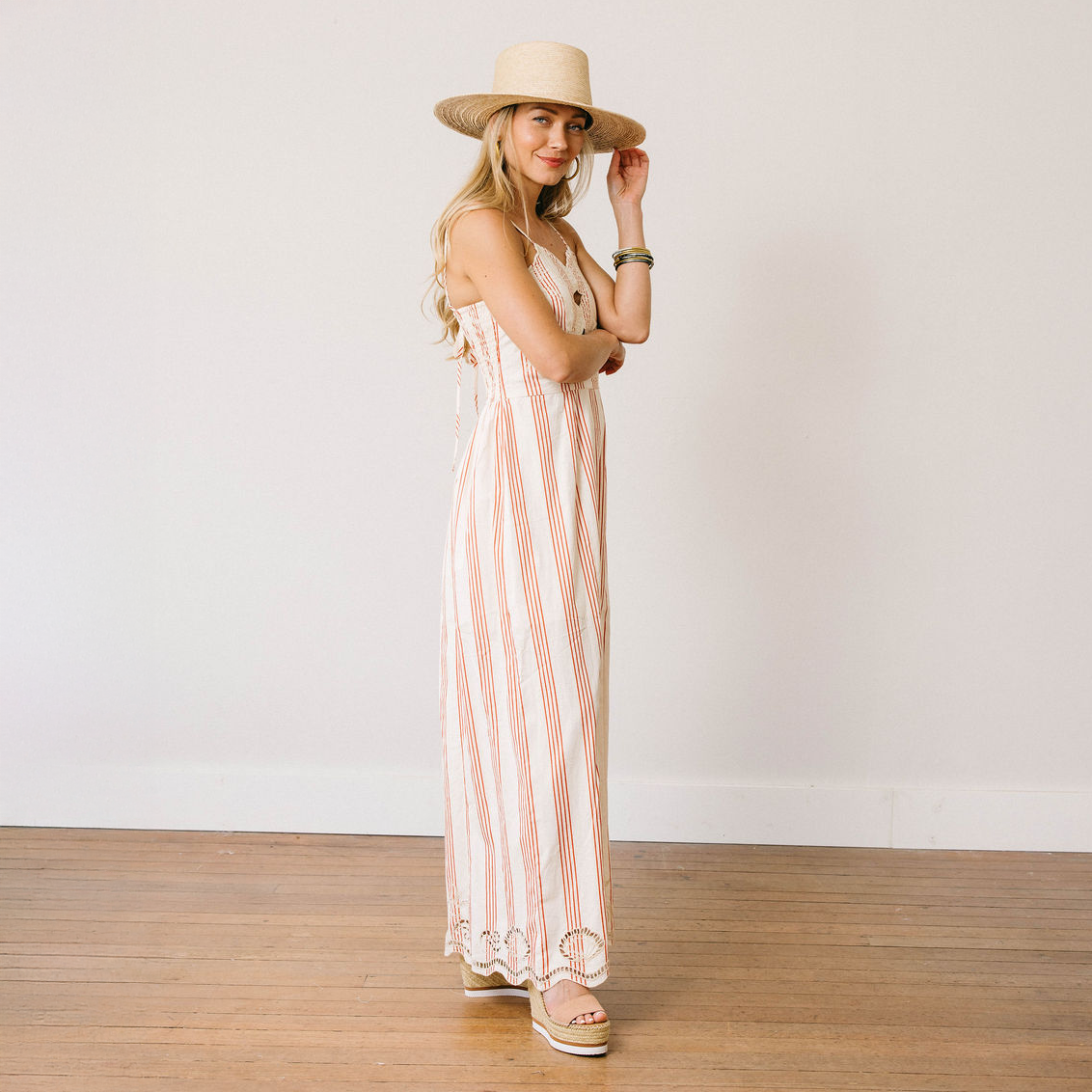 Dresses / Cherry Pinstripe Sophia Maxi