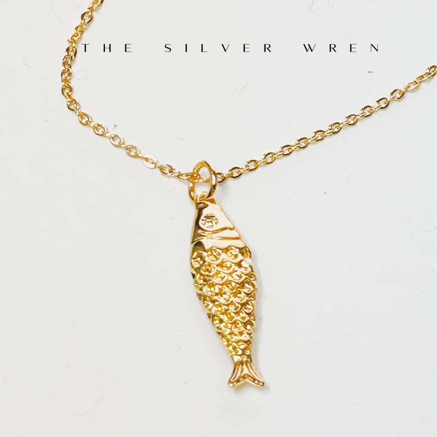 Alma Gold Fish Pendant Necklace