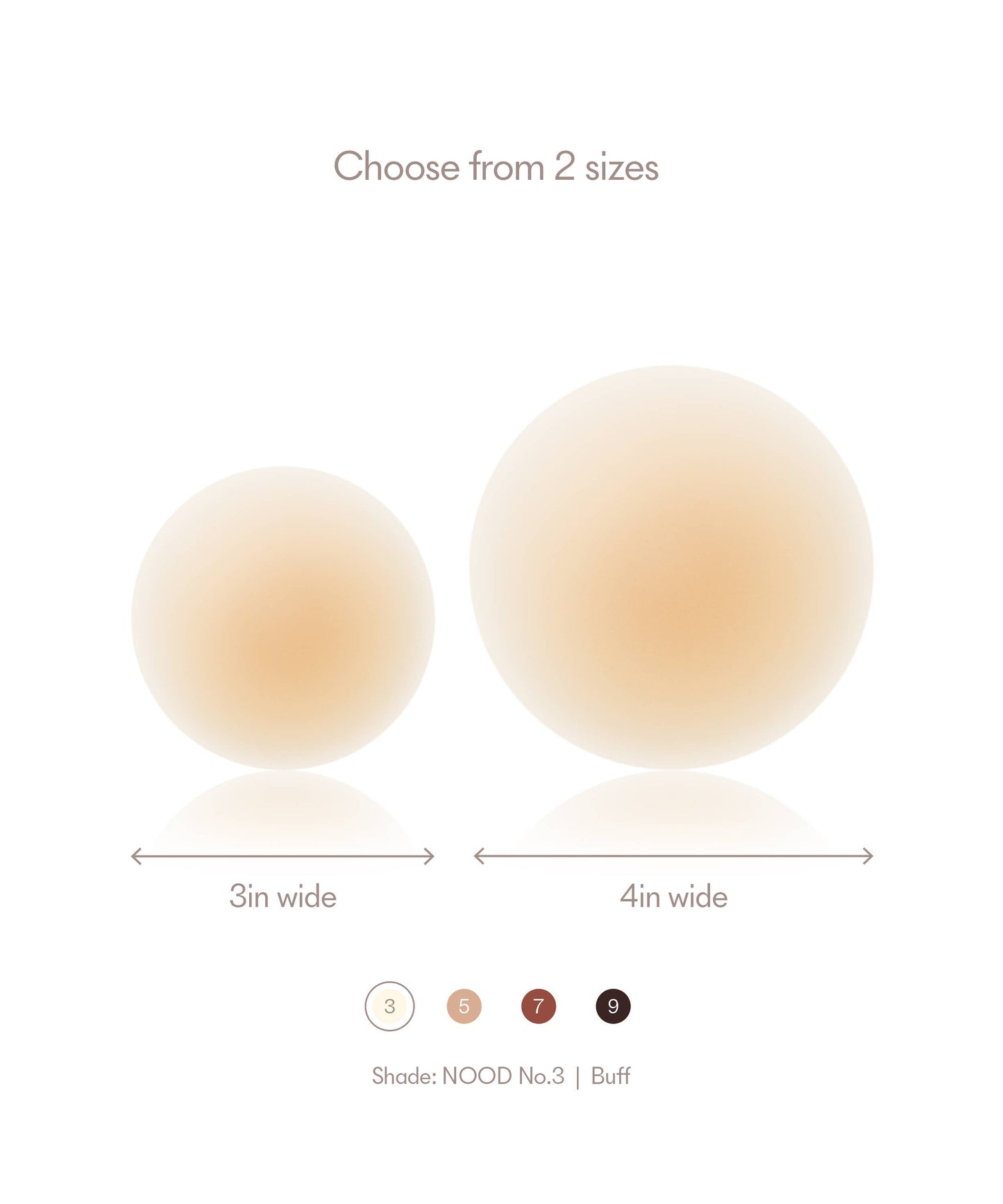 No-Show / Reusable Adhesive Nipple Covers / Buff / 3in.