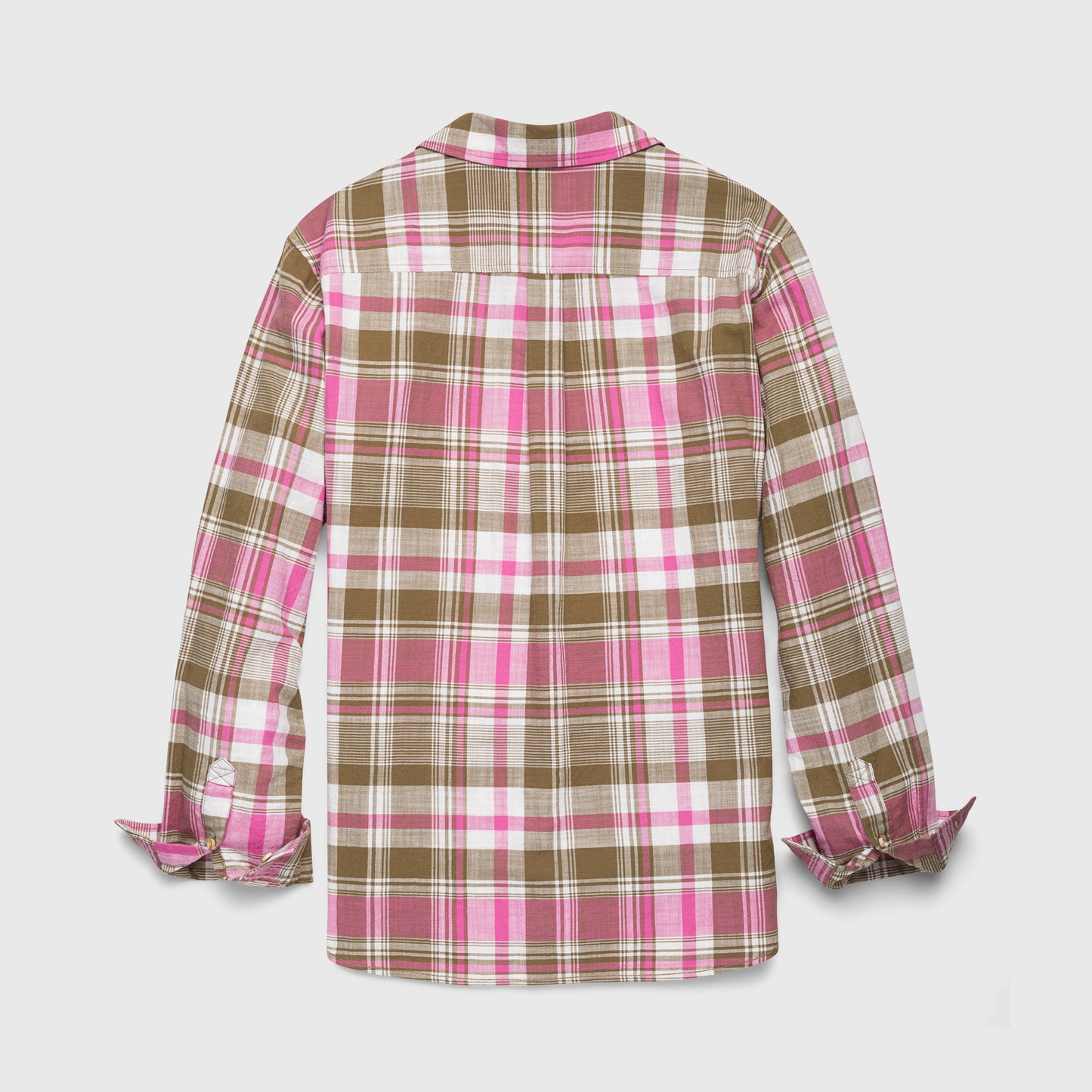 The Brian Washed Slub Twill Plaid - Olive / Rose