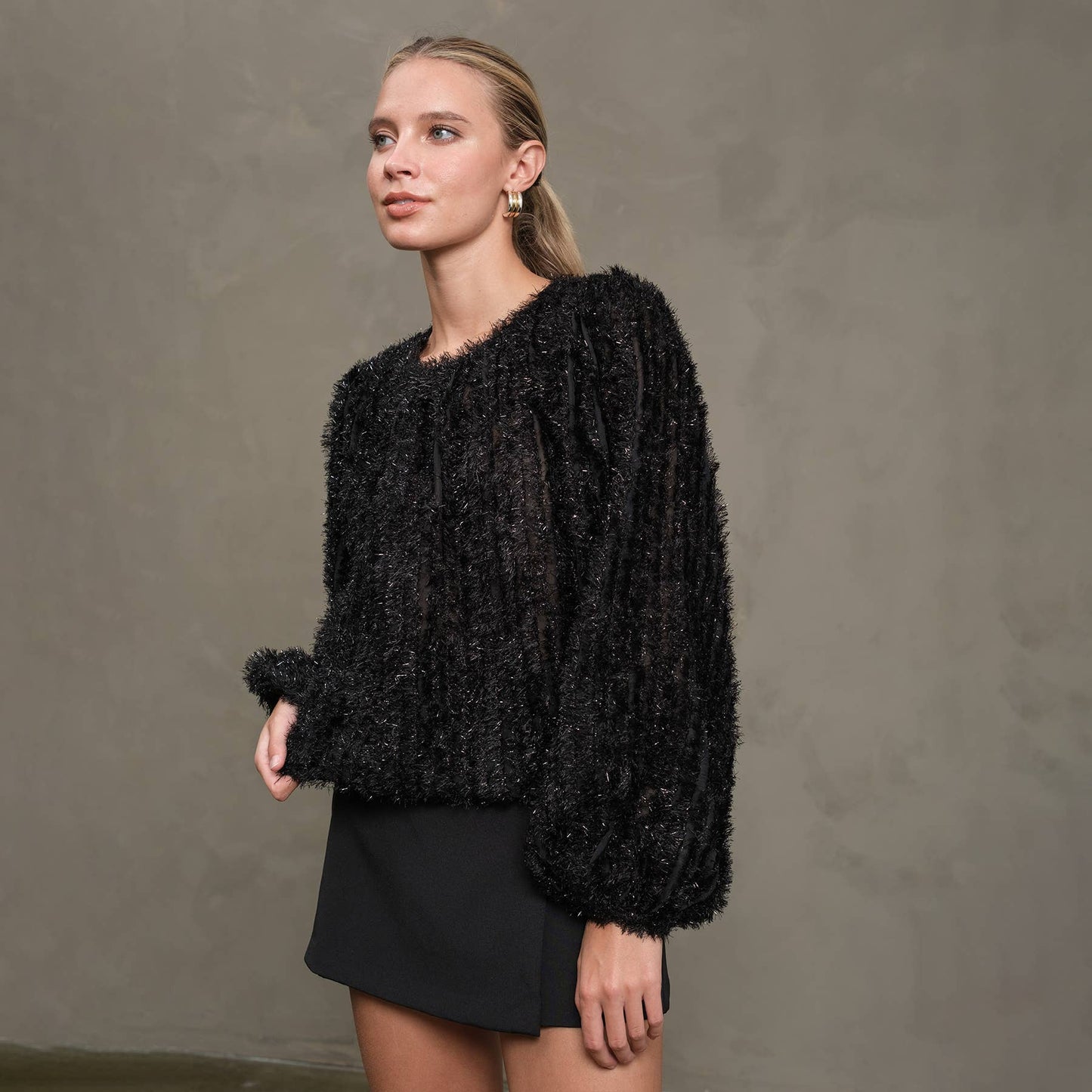 The Holiday Shimmer Sweater / Cream