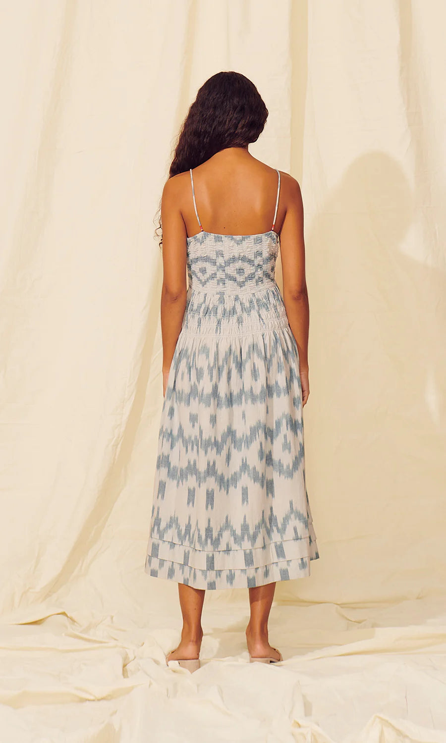 The Adalene Indigo Midi Dress