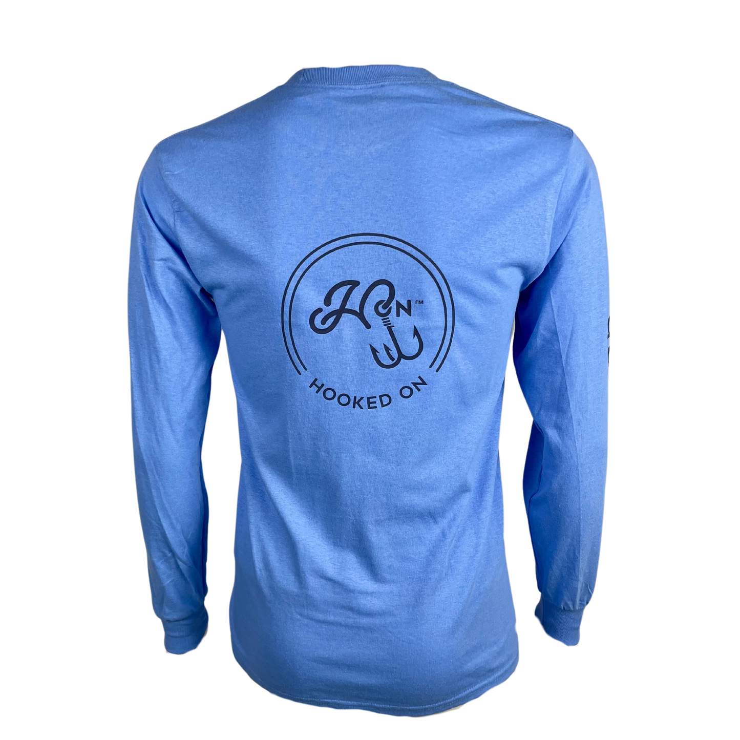 Hooked On 02655 Long Sleeve Tee Carolina Blue with Navy