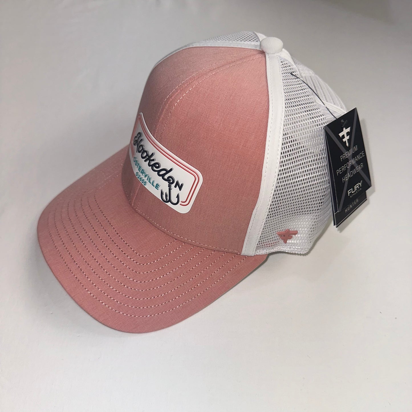 Hooked On x Fury Hunter Cap White / Dusty Pink