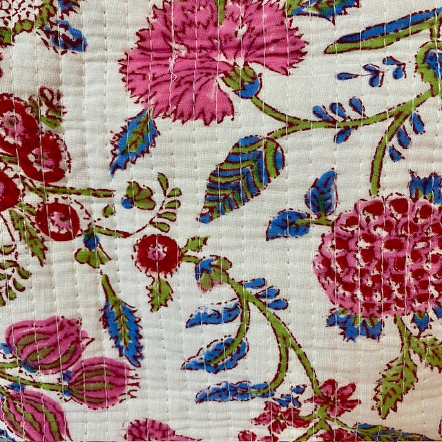 Floral Color Block Cosmetic Bag