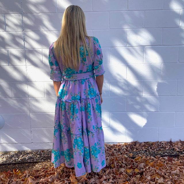 Floral Tiered Ruffle Detail Midi + colors
