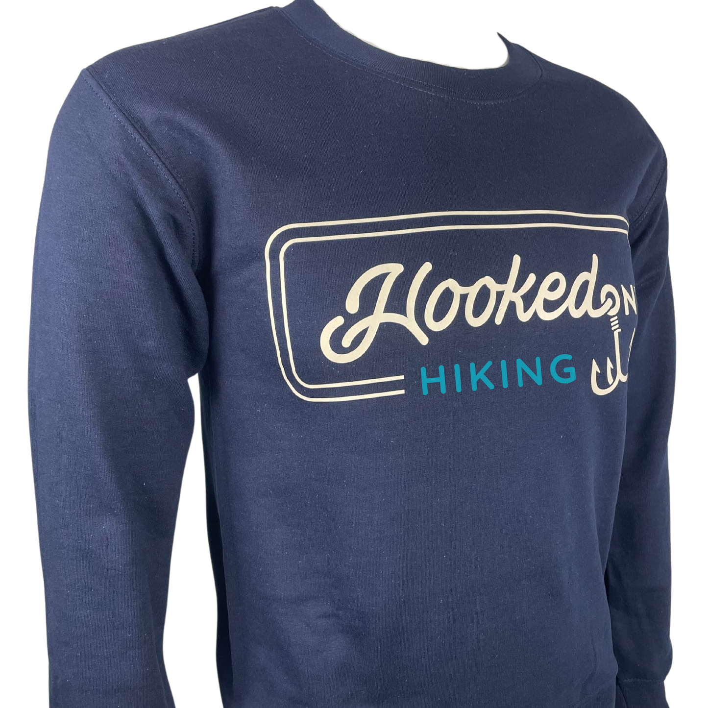Hooked On Customizable Crewneck Navy with Sand