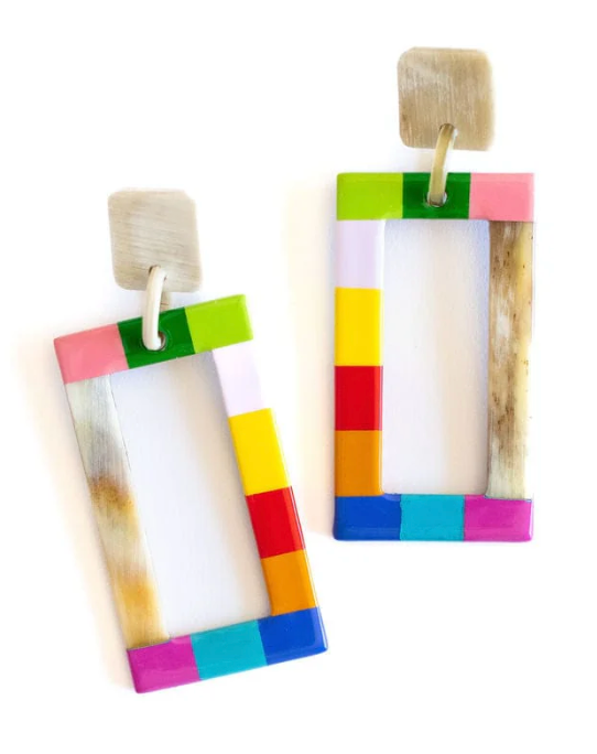Rainbow Colorblock Earring