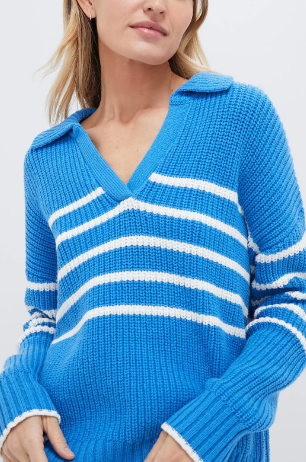 Creme Blue Kimberly Sweater