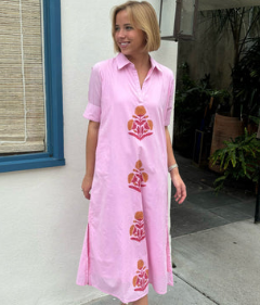 The Darren Midi Dress Row Pink Milos