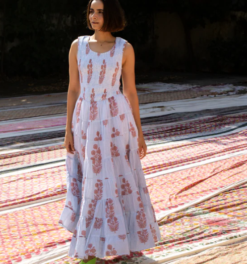 Cecil Poppy Print Maxi