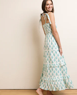 The Ella Palm Maxi / Turquoise