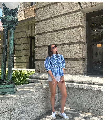 The Pippa Top / Blue Watercolor