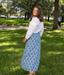 The Hanley Midi Skirt / Dusty Sky Bloom