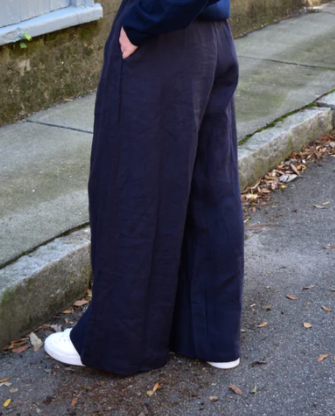 The Linen Palazzo Pants / Navy