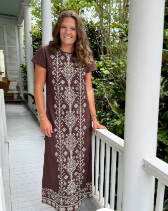 Dresses / Anne Bohemian Maxi / Brown & White