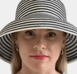 Hepburn Stripe Hat / Navy
