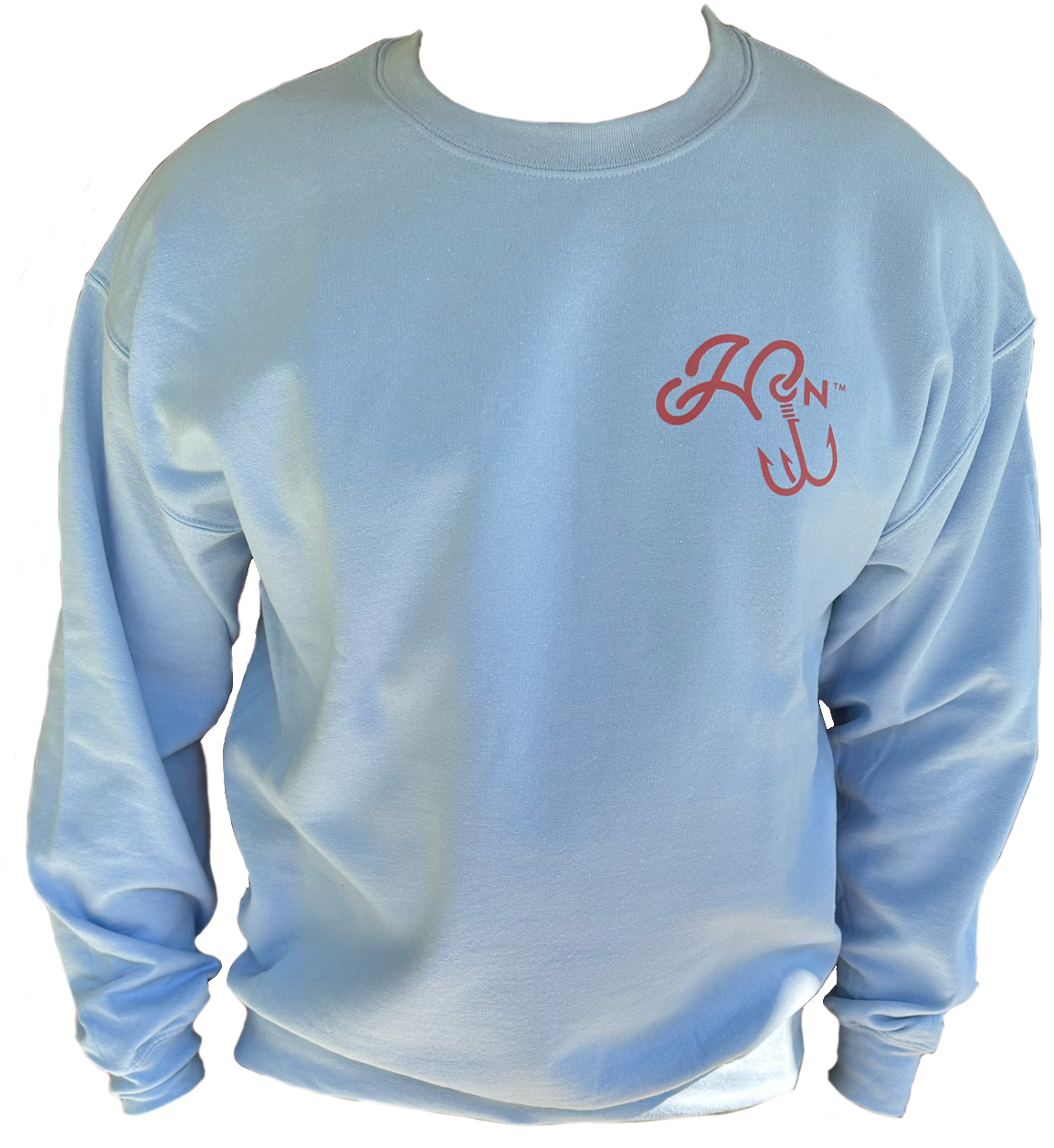 Hooked On Crewneck Sky Blue with Red/Navy