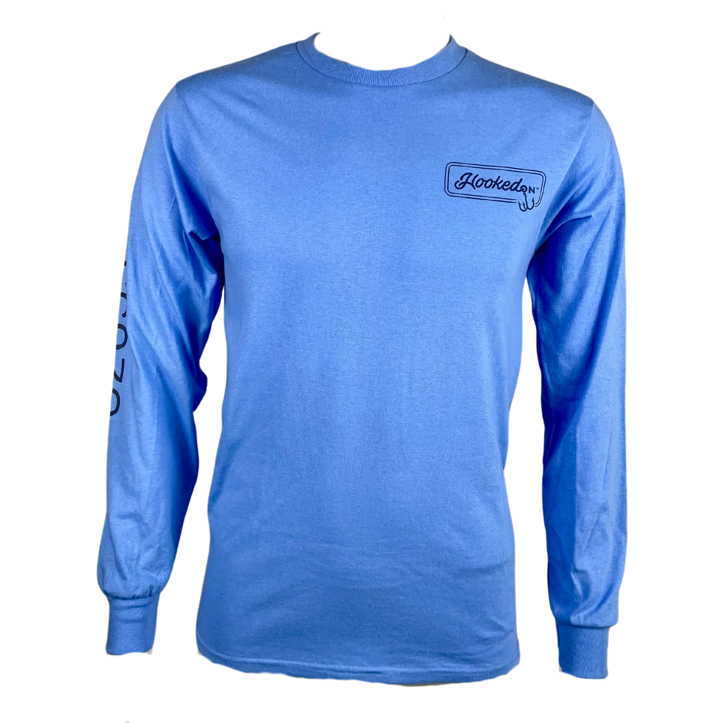 Hooked On 02655 Long Sleeve Tee Carolina Blue with Navy