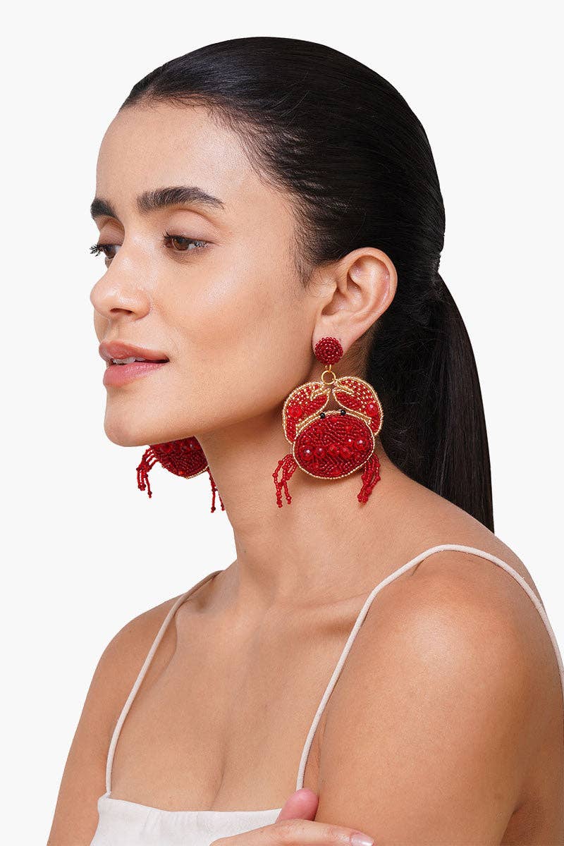 Earrings / Beaded Crab It