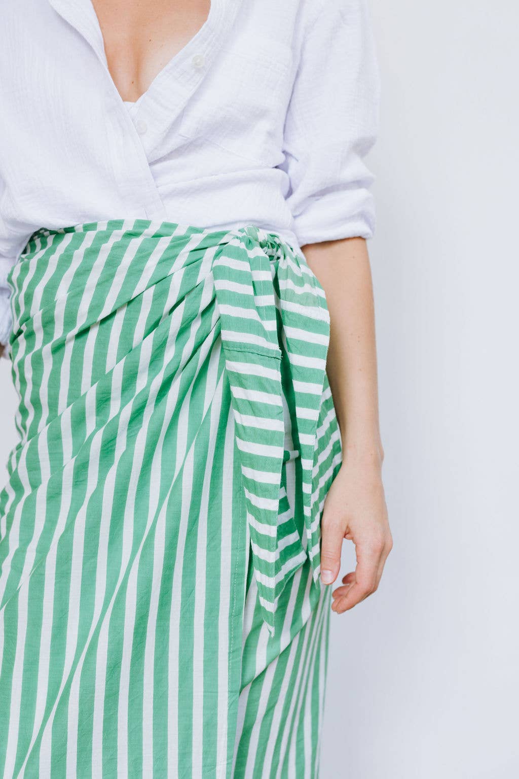 Sarong / Vienna Green and White Stripe O/S
