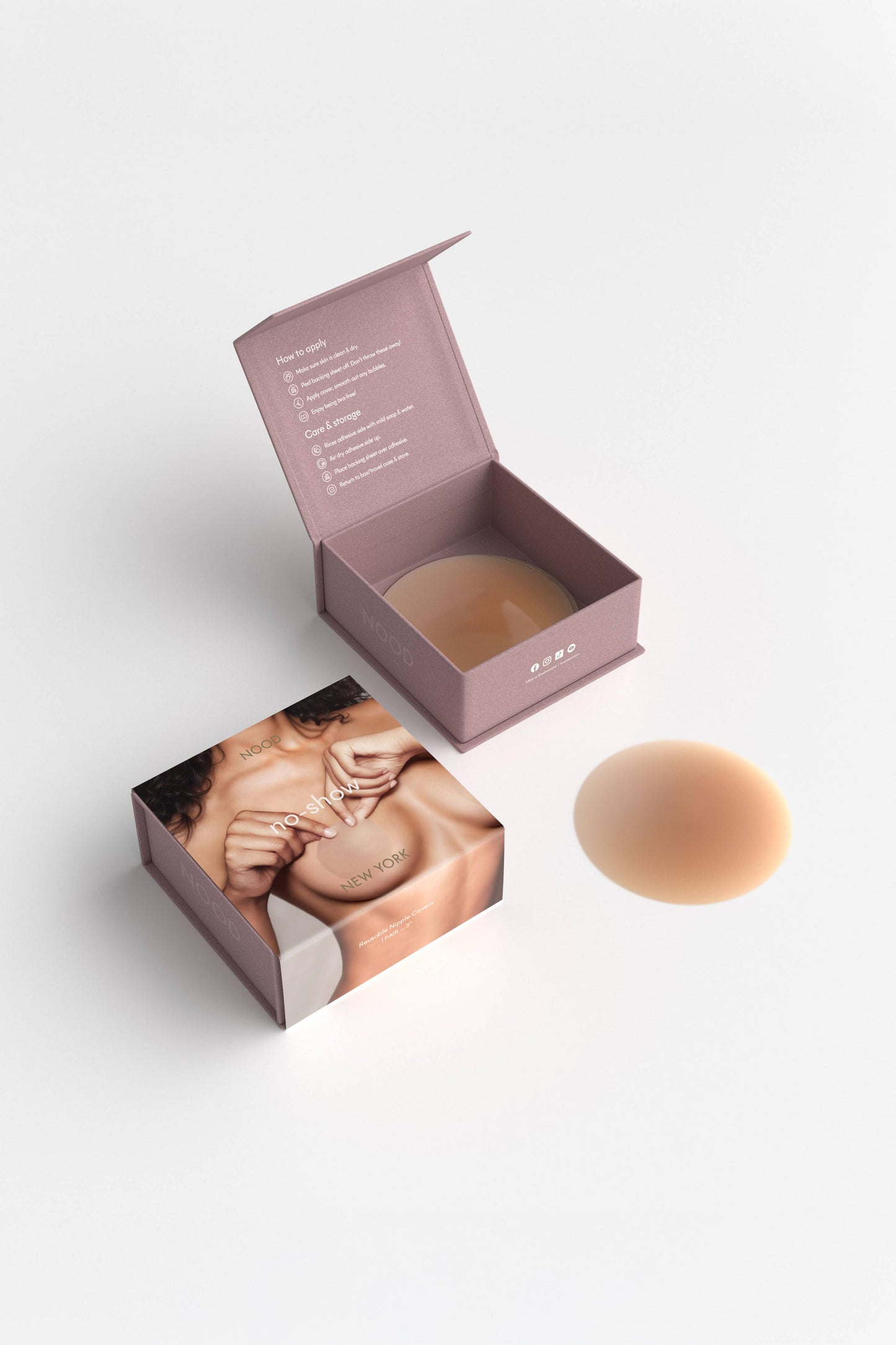 No-Show / Reusable Adhesive Nipple Covers / Buff / 3in.