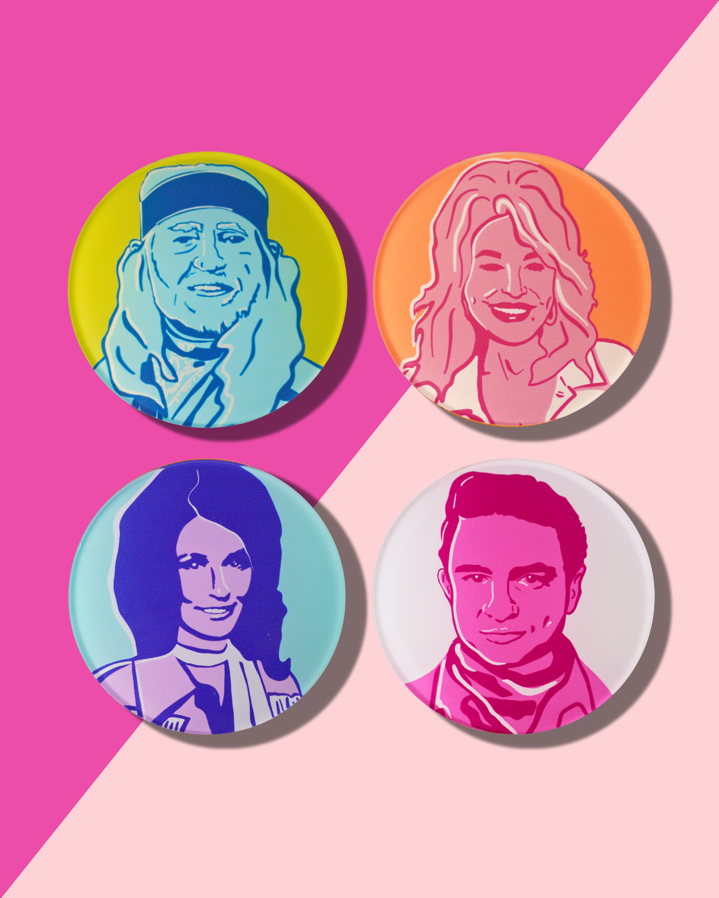 Coasters - Country Legends (Set of 4) Acrylic Coasters