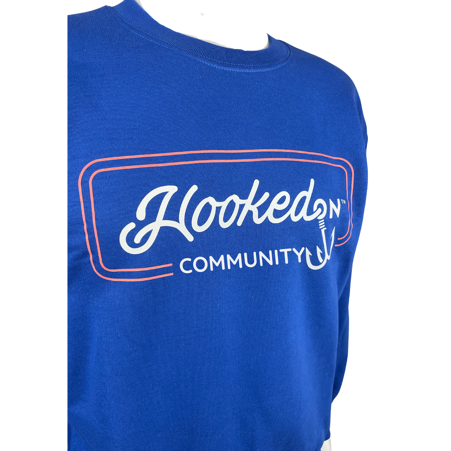 Hooked On Customizable Crewneck Royal with White/Red