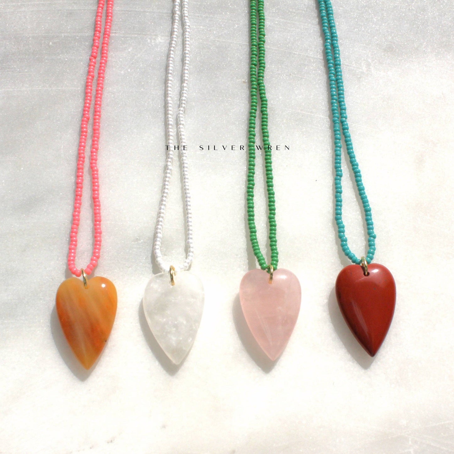 Esti Stone Heart Necklace / Rust & Turquoise