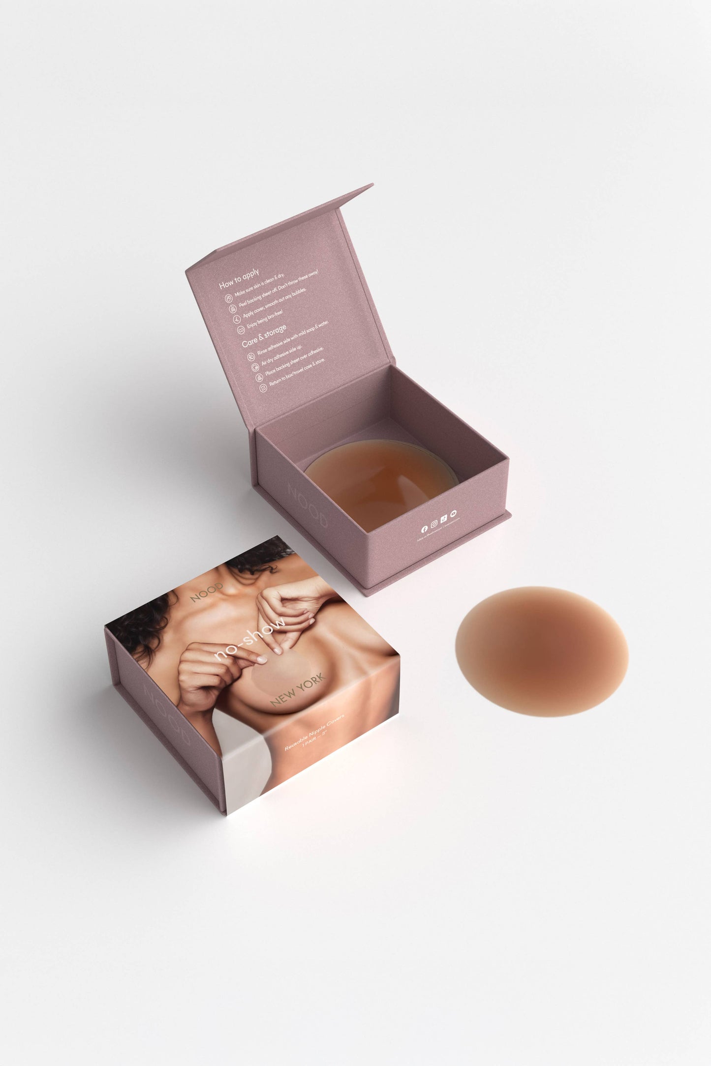 No-Show / Reusable Adhesive Nipple Covers / Buff / 3in.