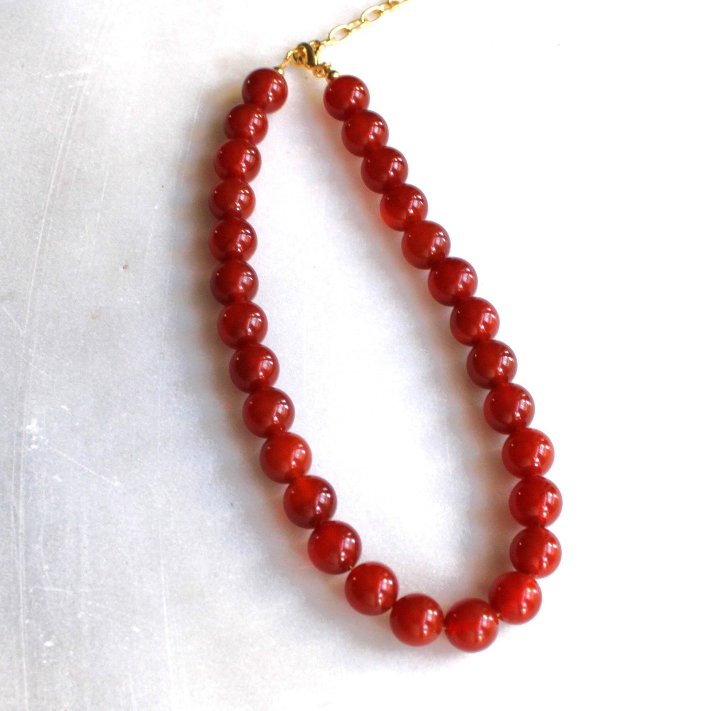 Necklace / Nia Chunky Carnelian Bead 16 inch