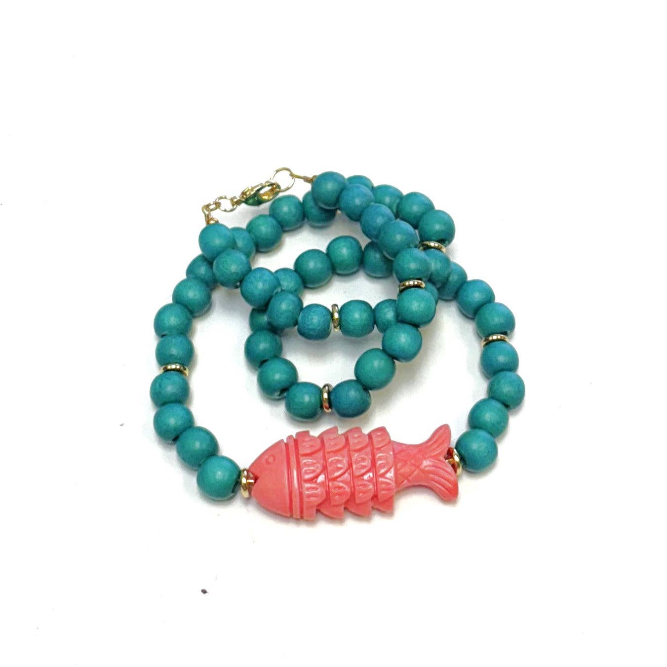 Necklace / Teal Hazel Fish