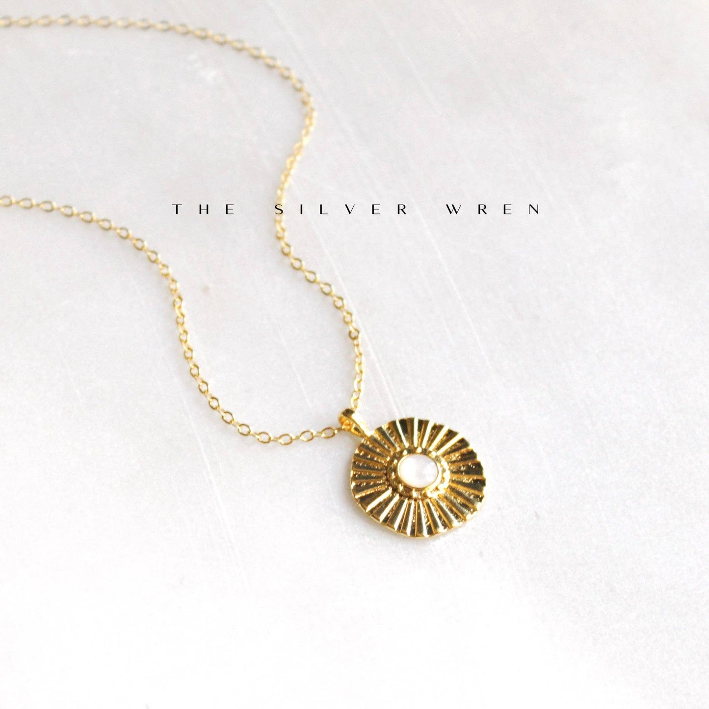 Necklace / Gold Burst Pendant "18 inch