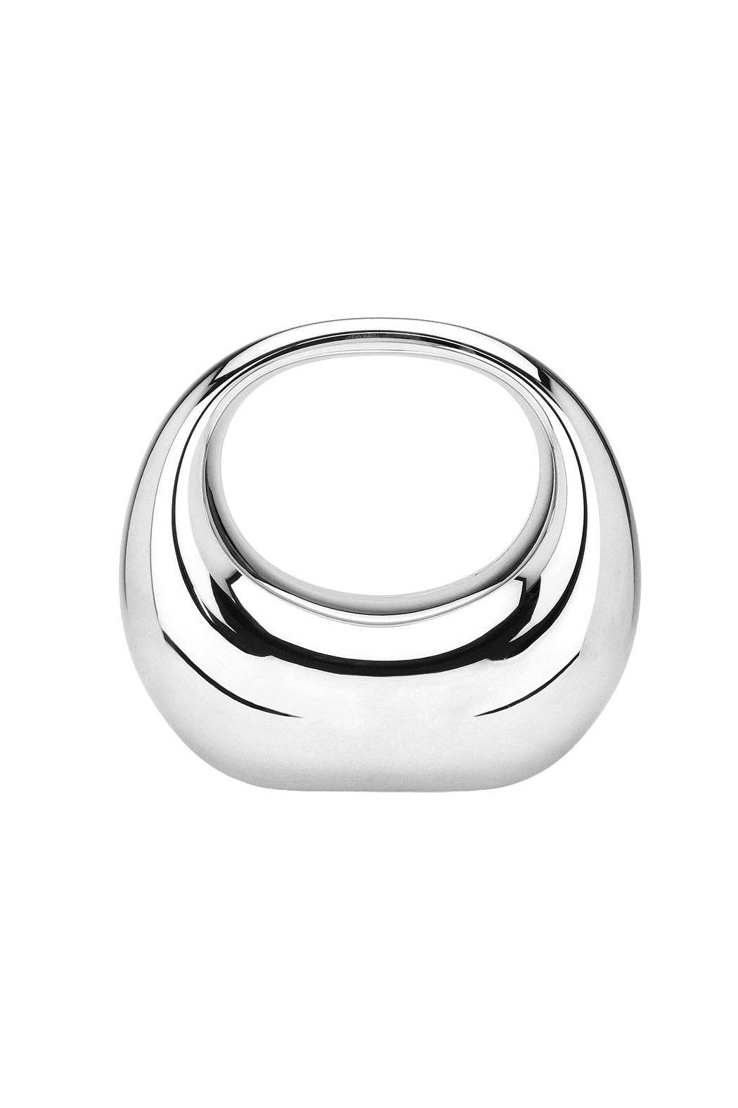 Acrylic Oval Clutch Bag - Silver