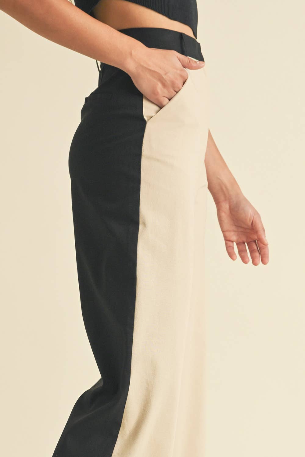 The Linen Color Block Trouser