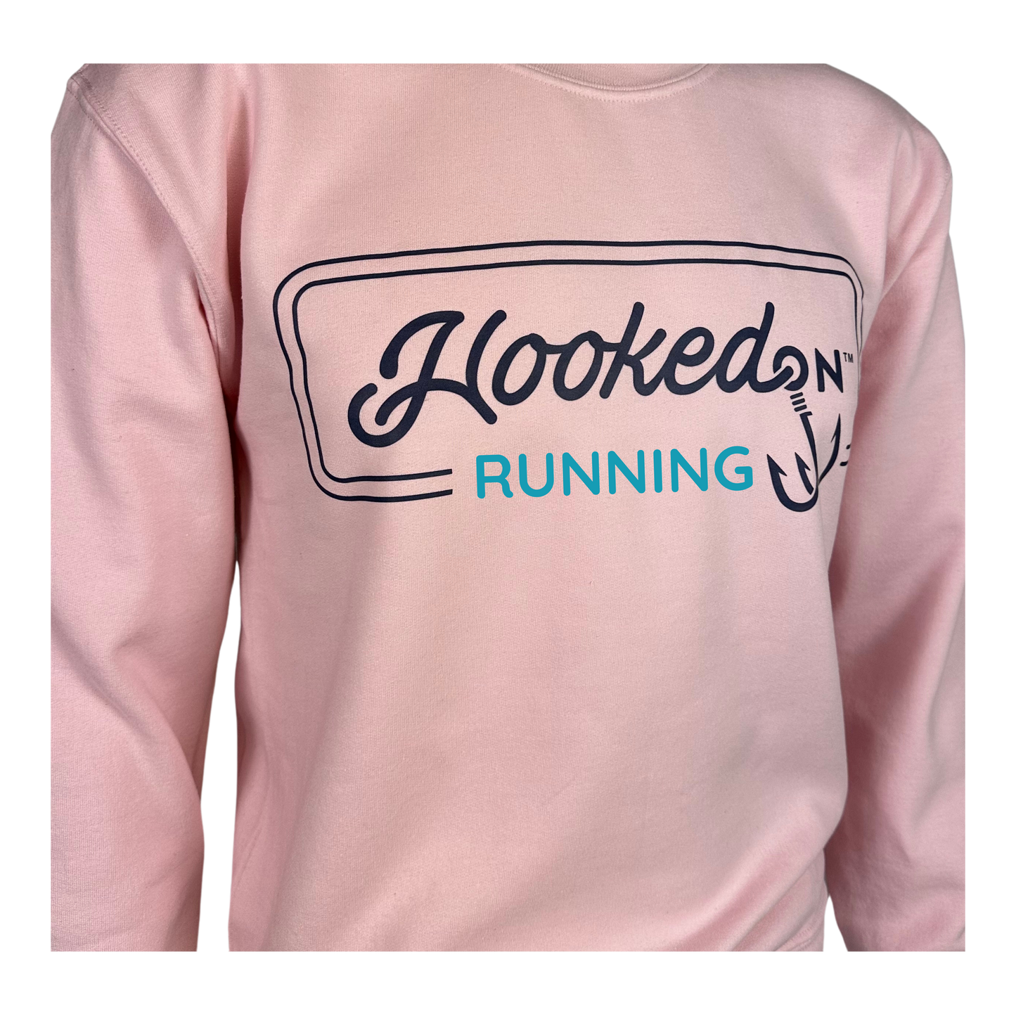 Hooked On Customizable Crewneck Pink with Navy