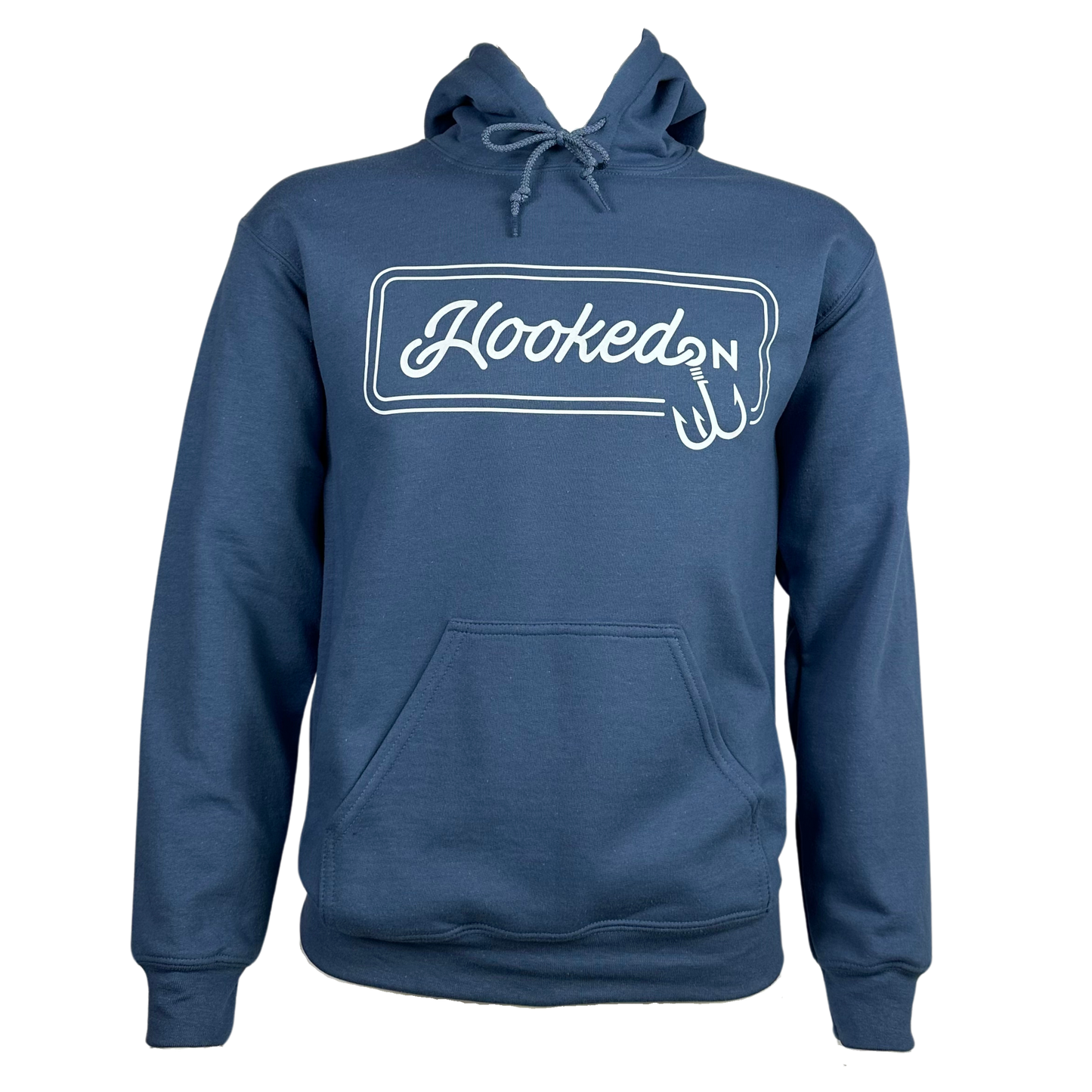 Hooked On Hoodie Slate Blue with White