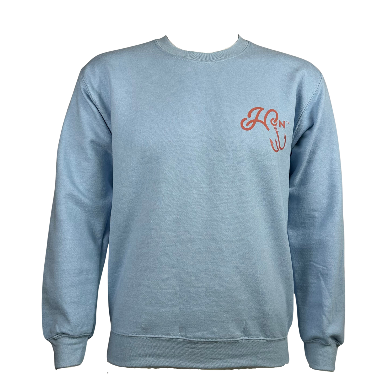 Hooked On Crewneck Sky Blue with Red/Navy