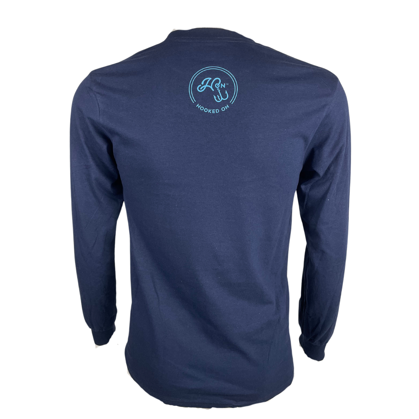 Hooked On Long Sleeve Tee Navy with Turquoise