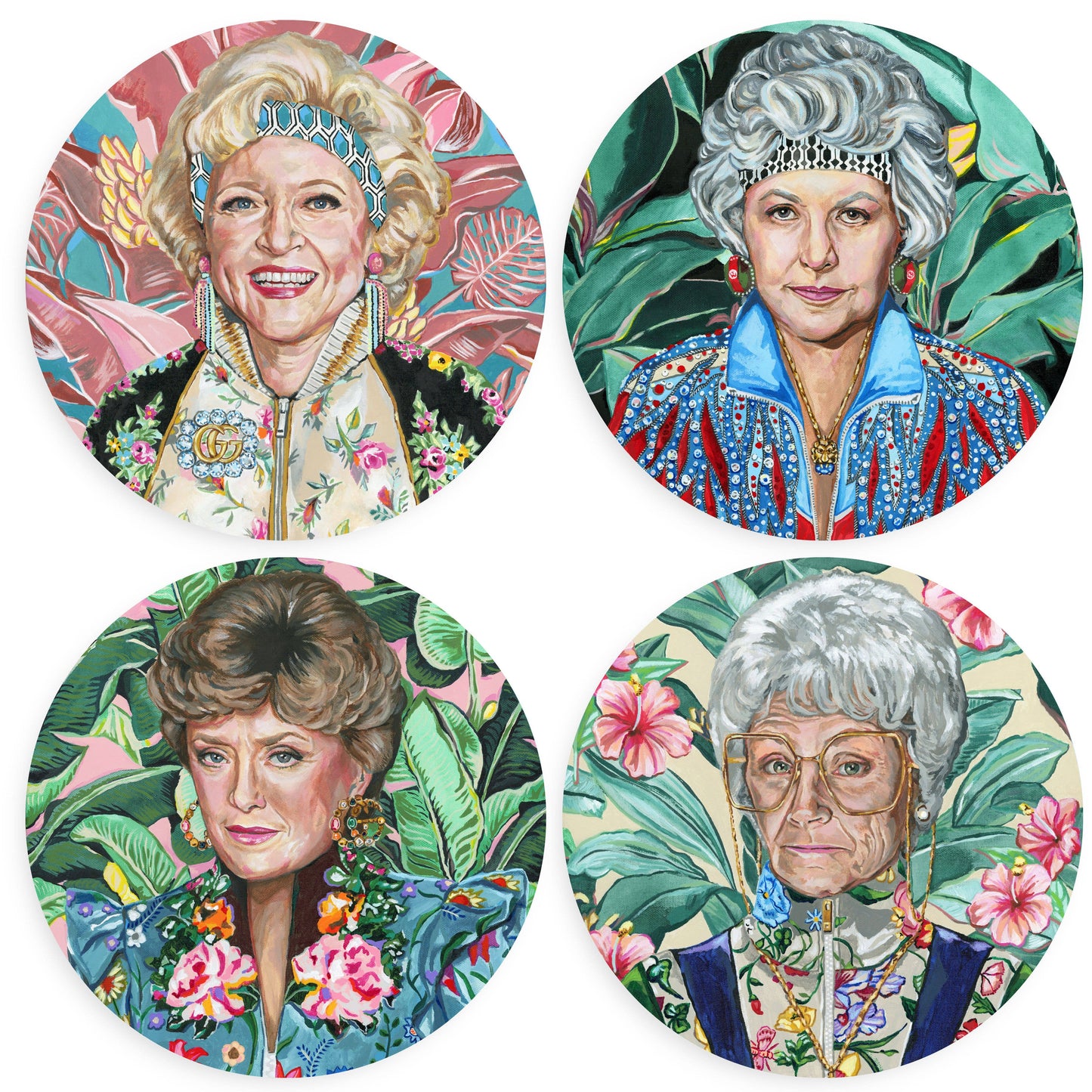 Coasters - Golden Gals (Set of 4) Acrylic Coasters