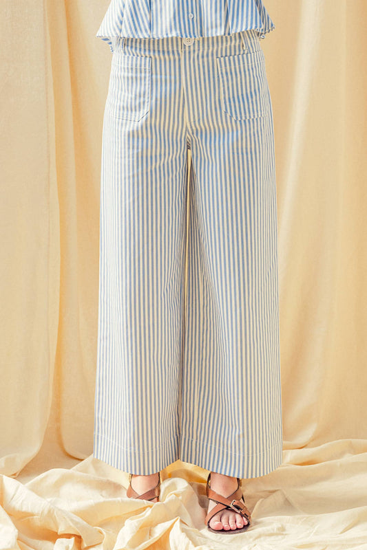 Pants / Front Pocket Stripe Stretch  Pants / Lt Blue