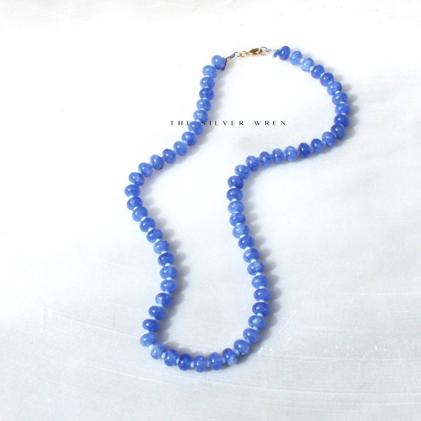 Stone Candy Beaded Necklace / Cornflower